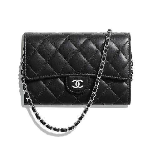 chanel classic clutch with chain lambskin &|Clutch with chain .